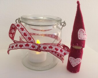 Love Heart Peg Doll Gnome
