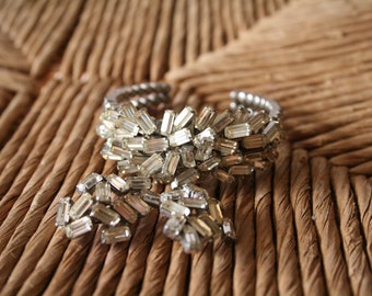 Vintage Crystal Rhinestone Earring and Bracelet Set