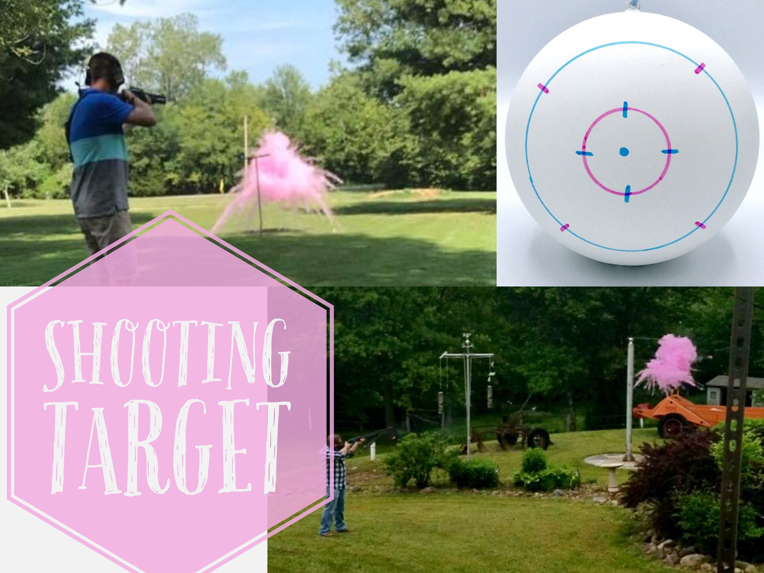 4 SHOOTING TARGET Gender Reveal Balls Pack (Custom Color Combinations