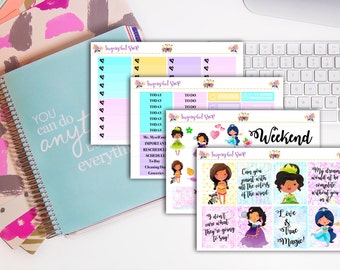 Disney Princess "Tiana,Esmerlada,Jasmine and Pocahontas" Planner Sticker Kit