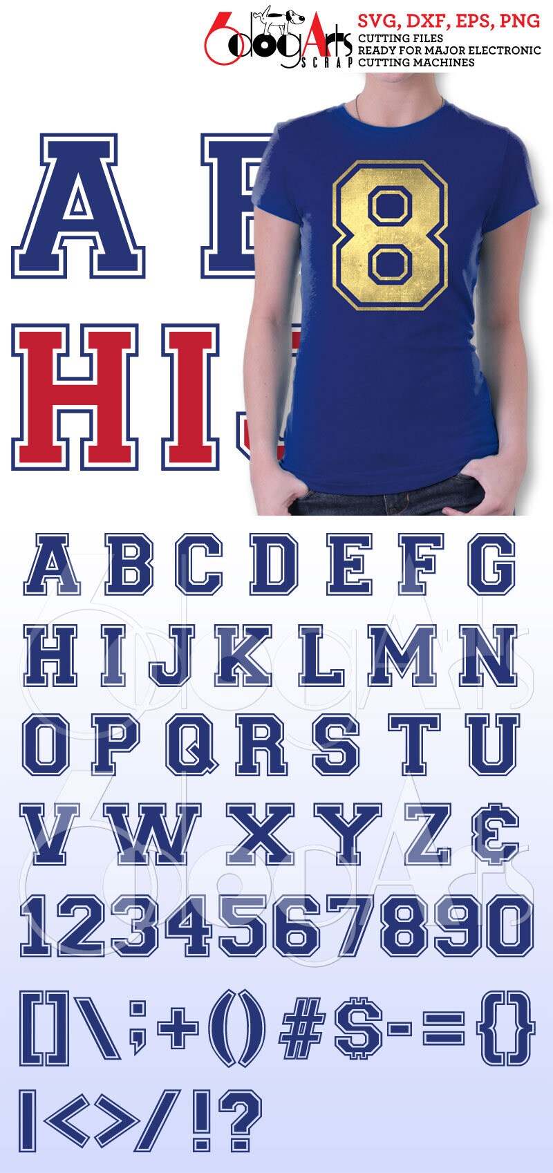 Download Varsity SVG DXF Cut Files Sport Monogram Cuttable Jersey