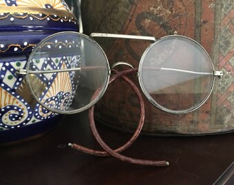 Vintage Willson Round Safety Glasses Spectical Goggles Beveled Steampunk