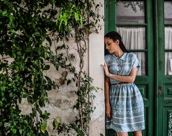 Ciel Summer Dress / Shirt Dress / Vintage Dress / Retro Dress