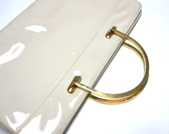 Ivory Handbag Clutch Glossy Purse