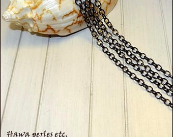 1 meter of chain mesh convict round 4 x 3 mm Metal Gunmetal or charcoal