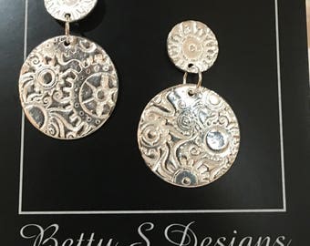 Fine silver handcfrated earrings