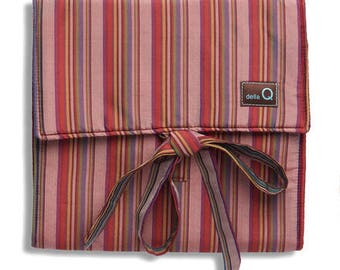 Combo Sock Case, Della Q Silk Case, holds Circular Needles numbered for US0-5 and slots for DPN or Crochet Hooks Case, Sock Needles Case