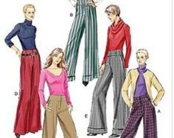 Vogue V8131, Sewing Pattern, Petite, Pants, Mock Fly, Yoke, Cuffs, Out of Print, Size 18-22