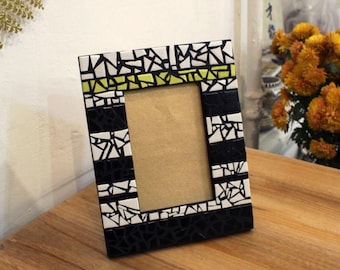 Mosaic picture frame Bedroom decor Photo frame Geometric wall art Office desk accessories Office decor Boss gift for him Best friend gift