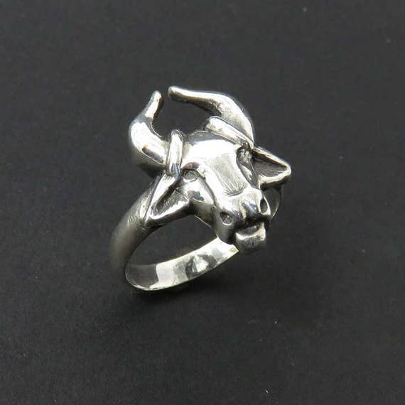 Taurus Ring Sterling Silver Ox Ring Bull Ring Astrology