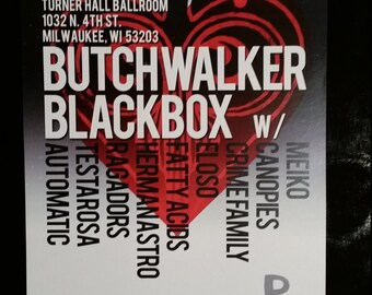 Blackbox, Butch Walker, Mieko Pablove Milwaukee Concert Poster 1/28/12