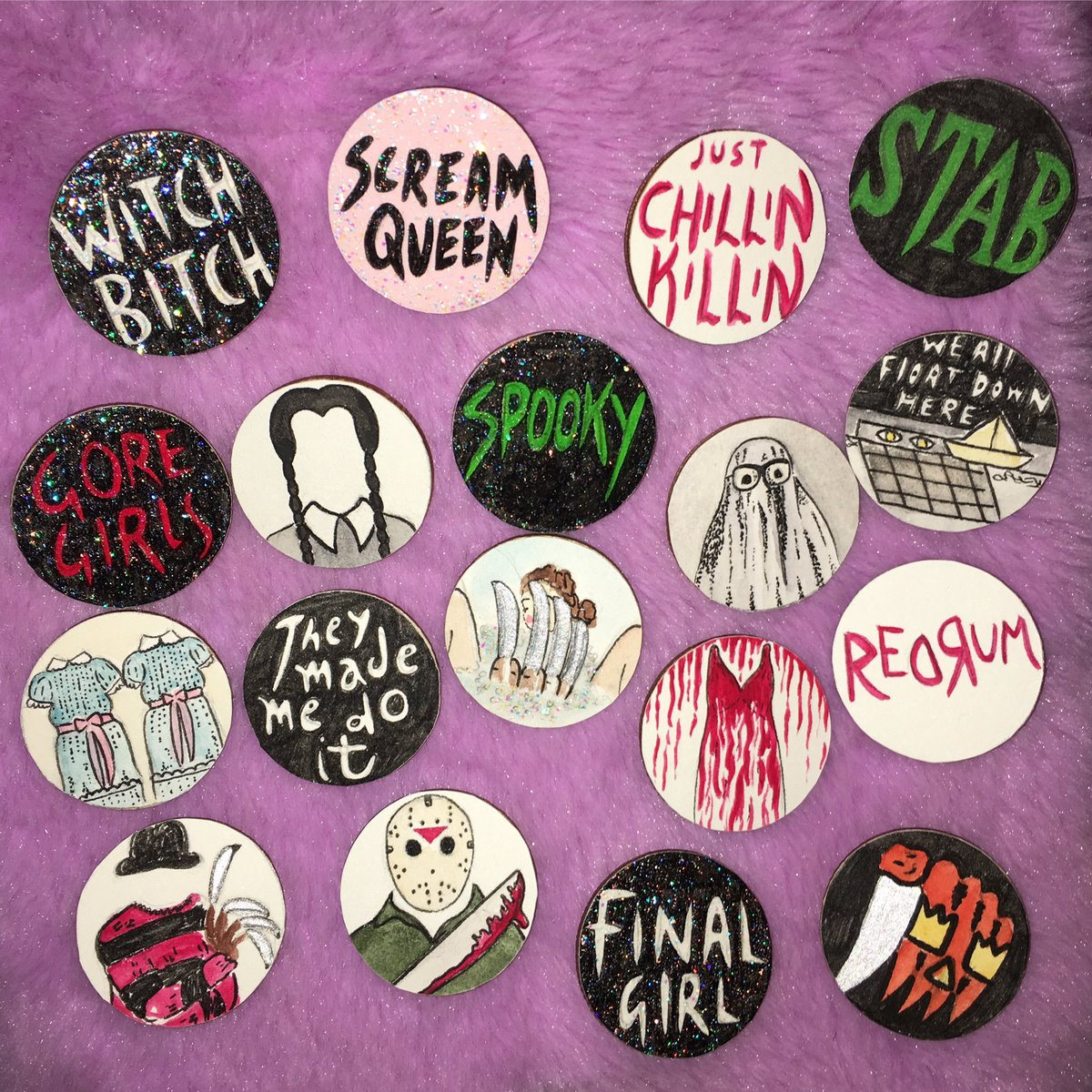 Spooky Horror Pin Badge Collection