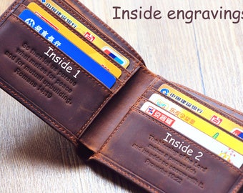 Distressed Leather Wallet; Personalized Wallet; Fathers Gift; Dad Gifts; Gift Idea; Gift for Him; Graduation Gift; Men's Wallet; Good Gift