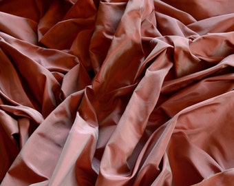Mauve/Red Iridescent Silk Taffeta 100% Silk Fabric, 54" Wide, By The Yard (TS-7045)