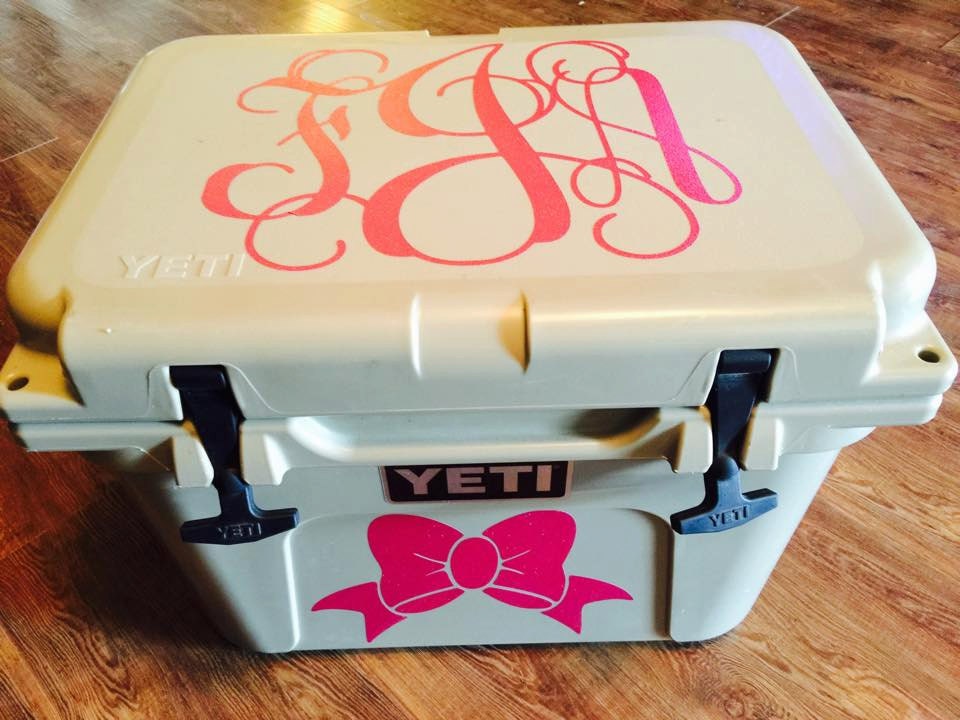 Custom Yeti Cooler Decal Monogram Decal Personalized Cooler