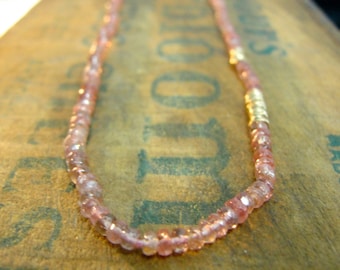 Tourmaline Necklace, Pink Tourmaline Necklace, Pink Gold Necklace, Tourmaline Bead Necklace, Tourmaline Jewelry , October Birthstone Jewelry