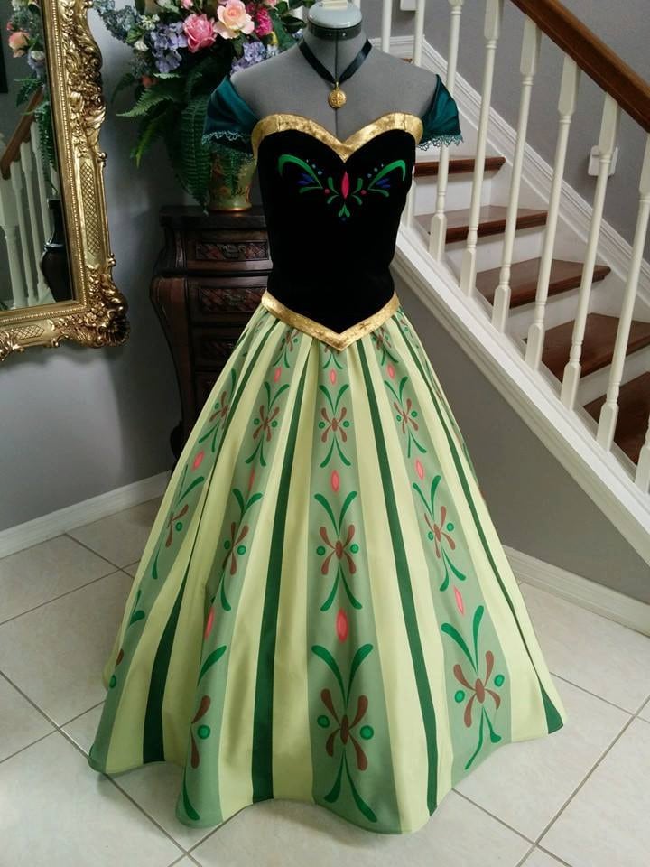 anna frozen doll green dress