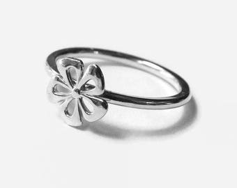 Flower Stacking ring Sterling silver flower ring, 925 Sterling silver ring silver stacking ring floral jewelry stackable ring