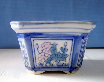 Ceramic flower pot hand painted ideal for bonsai cactus succullent rr