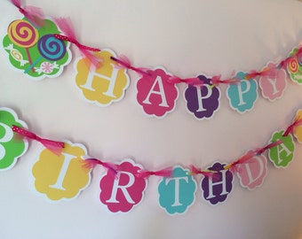 Candy Buffet Banner Happy Birthday Banner Candy Table