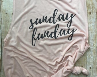 Sunday Funday//Workout Tank//Muscle Tank//Gift for Her//Gift Idea//Workout Gear//Sunday