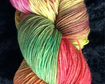 Hand dyed yarn, DK weight yarn, sock yarn, Superwash merino wool, nylon,ready to ship