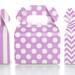 Party Favor Boxes, Purple Gift & Candy Boxes (36 Pack) - Stripe, Polka Dot, Chevron Miniature Purple Gable Boxes, Party Favor Treat Boxes