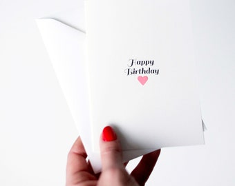 Happy Birthday card with pink heart