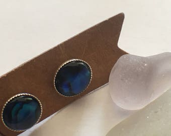 Sterling silver stud gemstone earings.