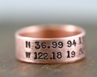 Personalized Copper Ring (E0230) // gifts for him // gifts for her// wedding ring // anniversary gifts