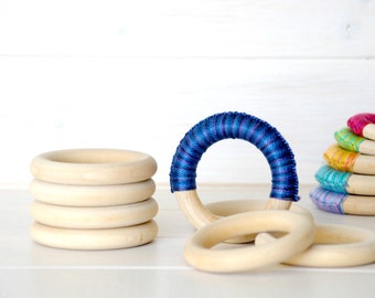 5 Wood Rings - Large Wooden Rings - 3" Wood Rings (75MM)- Wood Rings - DIY Teething Rings - Toss Rings - Wood Crafts - Wooden Teething Rings