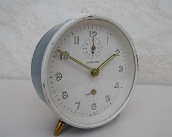 Vintage Germany table clock / working clock / Junghans alarm clock / mechanical clock / home decor/ decor / clock / blue clock / gift idea