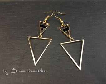 Earrings gold triangles