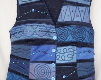 Blue waistcoat, emroidered waistcoat, bohemian waistcoat, festival waistcoat, hungarian folk waistcoat, hippie waistcoat, boho waistcoat
