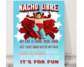 Nacho Libre Movie Quotes Wall Art - Canvas Poster Father's Day gift