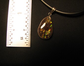 14 KT Gold Ammolite Pendant / Necklace