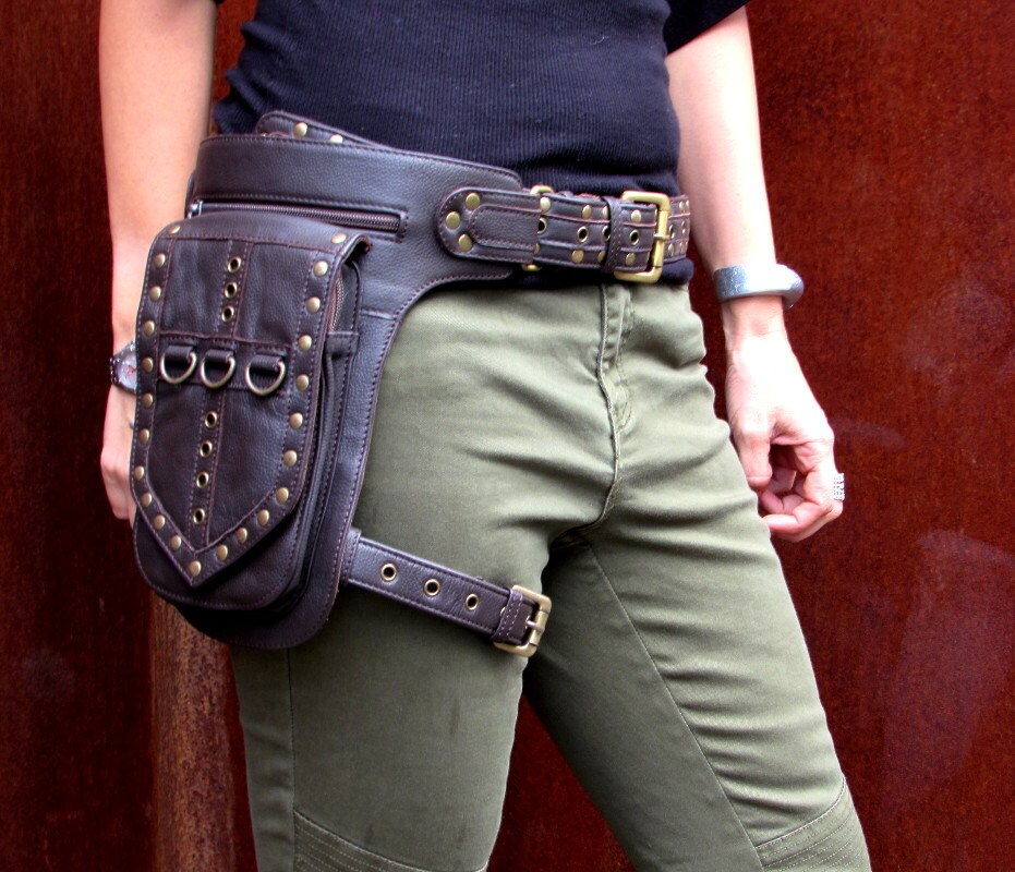 Leather Leg Holster Utility Belt Thigh Bag Burningman