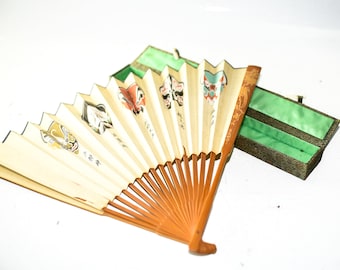 Vintage Oriental Paper Fan