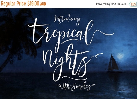 70% OFF Sale Calligraphy Font, Modern Calligraphy, Digital Fonts, Wedding Font, Invitation Font, Script Font, Hand Written, Tropical Nights