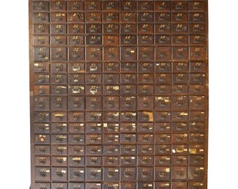 Late 18th Century, Oak Storage Apothecary File Card Catalog Cabinet Cupboard with 170 Drawers