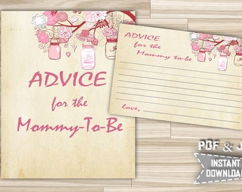 Advice for Parents Mommy Advice Cards Bee Theme Printable