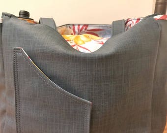 The "Connoisseur" is a large lined Grocery and Wine bag
