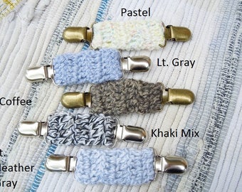 Crocheted Sweater clip, dress clip, jacket clip, shirt clip