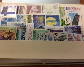 Used island postage stamps