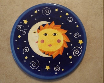 Moon and Sun Trivet Bohemian Home Decor Vintage Housewares