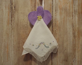 Vintage handkerchief angel