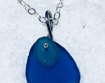 Blue & turquoise seaglass Pendant