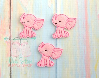 Baby Elephant felties - Elephant felties - Pink Elephant Felties - Elephant embellishment - Scrap booking - Hair bow center