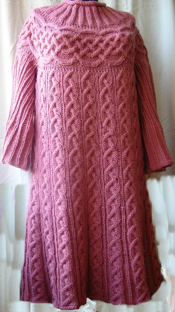 Cable Tunic pattern. Knitted tunic / dress / sweater / maglione