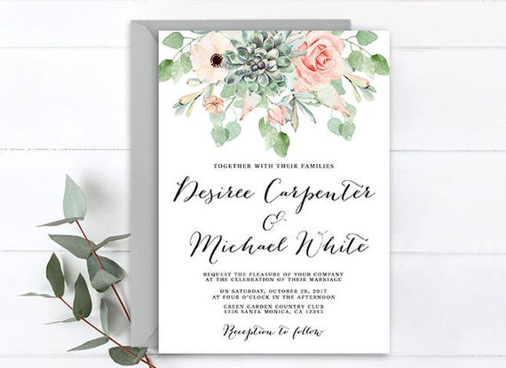 Succulent Wedding Invitations 10